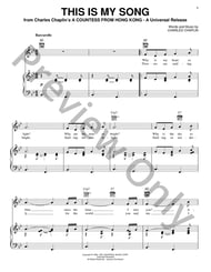 This Is My Song piano sheet music cover